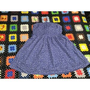 Free People Mini Dress Blue Gabby Spaghetti Strap Pleated Floral Women's Medium